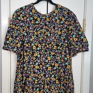 Size 16 ASOS Curve Black floral print dress